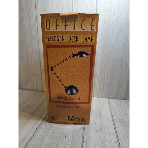 Vtg ADESSO Adjustable Arm & Shade Office Lamp Halogen Desk Lamp Light - Picture 7 of 9
